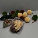 Wettarn 53 Pcs Christmas Velvet Ornaments Kit Include 15 3.15" Velvet Balls, 30 Bows (Wide & Narrow), 1 Wide & 1 Narrow Ribbon (5 yds Each), 6 Flocked Ball Picks for Xmas Decor(Brown, Green, Beige)