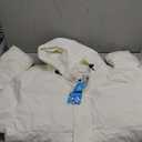 MAGCOMSEN Mens Hooded Down Jacket Water Resistant Puffer Jacket Full Zip Up Windproof Winter Jacket with Zip Pockets, Color White, L