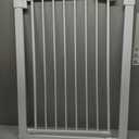 COMOMY 36" Extra Tall Baby Gate for Stairs Doorways, Fits Openings 29.5" to 40.6" Wide, Auto Close Sturdy Safety Dog Gate for House, Pressure Mounted Easy Walk Through Pet Gate with Door, White