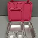 Elk and Friends Kids Stainless Steel Bento Box with Silicone Lid | Leak-proof | Toddler Lunch Container | 4 Compartments | Dishwasher Safe