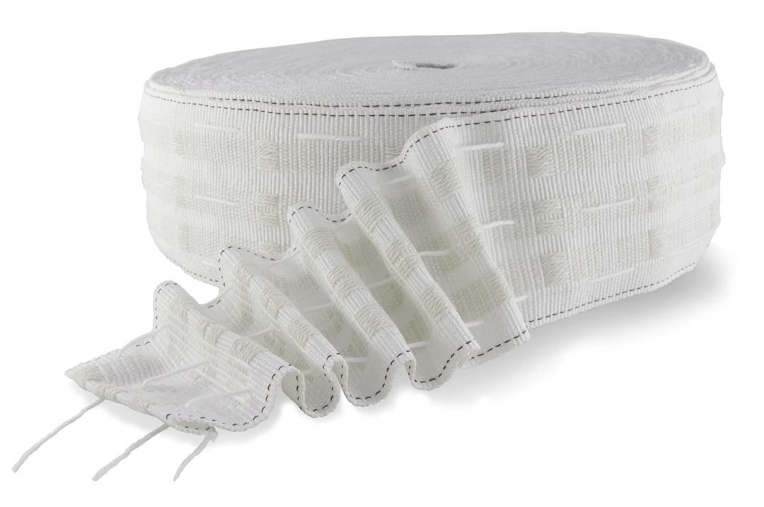 Curtain Pleating Tape 10 Yards White British Style, Perfect for Making Home Decor Projects.(10 Yards 2.8 Inch)