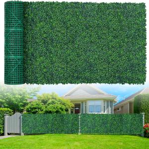 Artificial Boxwood Roll Panels,48"x 120"(40 sq.ft) UV-Anti Faux Ivy Leaves Privacy Fence Screen Grass Wall Roll Panels for Indoor Home Decor and Outdoor Garden Backyard