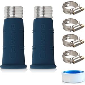 2-Pack Water Versatile Hose Adapters with Thickened Silicone Sleeve,Easily Connects to Sink, RV, Garden, and Bath Faucets with Stainless Steel Clamps