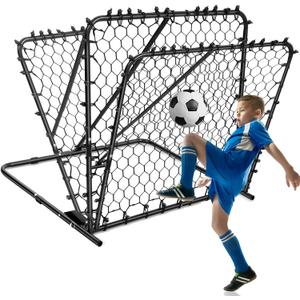 Baseball Soccer Volleyball Rebounder Net with 16 Angle Adjustments Foldable 36''x 36''x 42.5'' Soccer Bounce Back Net Baseball Rebounder for Teens Training and Matches