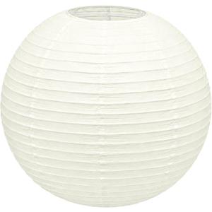 Beige Round Paper Lantern Lampshade, 24 in Large Foldable Paper Pendant Light Shade, Chinese Style Ceiling Lamp Cover for Living Room Bedroom Wedding Patio Party Decor