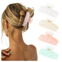 4Pcs Large Acrylic Clips - Big Non-Slip Banana Barrettes for Thick Hair, Strong Hold Jaw Clips for Women Girls