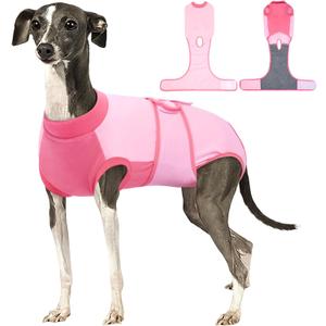 Kuoser Recovery Suit for Dogs, Soft Dog Spay Suit for Female Surgery Recovery, Breathable Dog Neuter Recovery Suit Male, Anti Licking Dog Onesie for Abdominal Wounds Cone Alternatives, Pink L (Large (Back: 16.1" - 20.1"; Weight: 23 - 48LB))