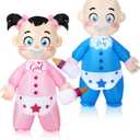 Poen 2 Pcs Inflatable Blow up Costume for Adult 96'' Baby Costume for Baby Shower Cosplay Gender Reveal Party (Black)