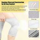 Bamboo Charcoal Compression Knee Sleeve - Elastic Knee Braces for Men & Women - Breathable Knee Support for Arthritis, Running, Workout, Joint Pain Relief (Gray, Medium) (Gray, M)