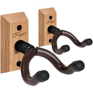 SNIGJAT Guitar Wall Mount 12 Pack, Rotatable Solid Wood Hanger with Screws, V-Shaped Hook for Acoustic Electric Bass, Holder for Mandolin, Banjo, Light Apricot