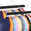 Hat Hangers for Closet, 2 Pack Hat Organizer for Baseball Caps with 14 Hooks Space Saving Hat Racks Ball Caps Hat Holder Organizer Tie Belt Hanger for Closet Storage Solution (Black)