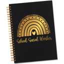 MFOMFO Thank You Gifts for School Social Worker, Inspirational School Social Worker Volunteers for Women, Office Meeting Notebook for Work, Encouragement Educator Staff Gold Spiral Notebooks-LTJ11