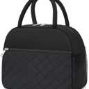 Lunch Bag Lunch Box for Women Men Insulated Reusable Large Lunch Tote Bag Adult Leakproof Simple Cooler Bag for Office Work Picnic Beach or Travel, Black (Medium - 10L)