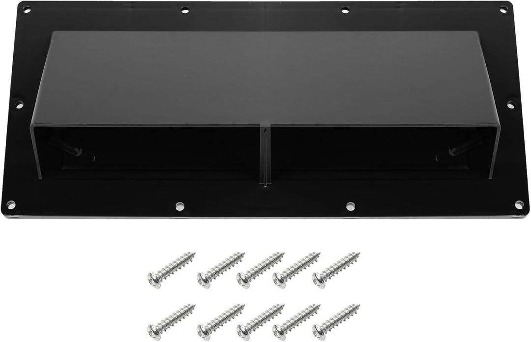 TonGass RV Range Hood Vent Cover for Camper, RV Exhaust Side Stove Vent Cover Replacement for Trailers & Motorhomes, Includes 10 Screws - Black