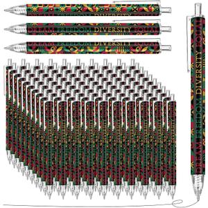100 Pcs Inspirational Juneteenth Day Ballpoint Pens Bulk Geometric Dream Freedom Diversity Equal Pens African American Independence 1865 Party Supplies Prizes for Student Teacher Office School