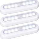 STAR-SPANGLED 3 Pack 7 Motion Sensor Lights Indoor Battery Operated, Stick on LED Light for Closet, Stairs, Under Cabinet, Cool White