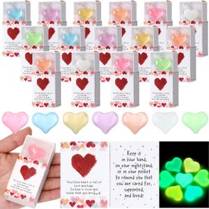 Wonderjune 36 Sets Mothers Gifts for Mom Women Small Emotional Affirmation Resin Support Thank You Luminous Heart Exchange Gifts