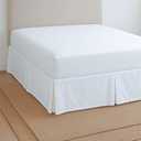 Pleated Bed Skirt Queen Size, Easy Fit with 12 Inch Tailored Drop, Wrinkle-Free Microfiber, Lightweight, Classic & Clean Look (White)