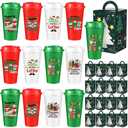 Mimorou 36 Set Teacher Appreciation Cups Bulk, 16 oz Reusable Coffee Cups for Teachers with Lids and Individual Gift Boxes, End of Year Teacher Appreciation Gifts in Bulk, Plastic Tumblers for Staff