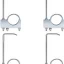 4 PCS Exhaust Clamp with Hange fit 3" Exhaust Pipe，Rear Muffler Hanger Universal Exhaust Hangers Exhaust System Hanger for Car Truck Exhaust Pipe