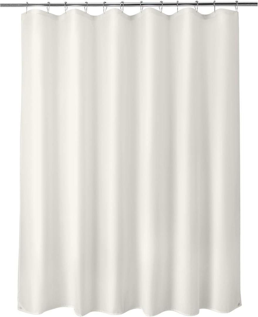 Titanker Fabric Shower Curtain Liner Washable, 70 x 72 Inches, Cream Shower Liner Fabric with 2 Magnets, Bathroom Polyester Shower Liner Waterproof Soft Lightweight, Cream