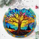 2 x NewEleven Tree of Life Ornament 2025 - Beautiful Christmas Ornaments, Tree of Life Gifts for Women, Men - Meaningful Gifts from Friend, Family - Stained Glass Ornament