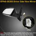 Driver Side Mirror Assembly for Toyota Sequoia 2008-2013 Tundra 2007-2013, Power Heated Left Side View Mirror with Turn Signal and Power Folding (Replace 879400C203 TO1320269)