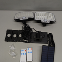 Solar Lights Outdoor, 106 LED 3000LM Solar Powered Motion Sensor Flood Lights with Remote, Dusk to Dawn Led Solar Security Wall Lights with 16.5Ft Cable IP65 Waterproof for Outside, Garage, 2 Pack