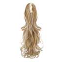 Claw Clip Ponytail Extension 18" Clip in Wavy Ponytail Hair Extensions Long Pony Tails for Women Extensions Ash Blonde Mix Light Bleach Blonde Wave Hairpiece
