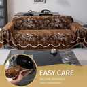 Boho Anti-Slip Couch Cover Soft Pet-Friendly Sofa Cover for Dog Chenille Couch Cover Multi-use Furniture Protector Cover Washable (SMHY-Brown, 71"*102")