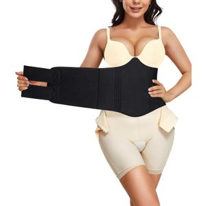 YERKOAD 360 Lipo Foam Ab Board Post Surgery Liposuction Abdominal Compression Boards Belly Wrap Lipo Recovery Waist Cincher (One Size, Black)