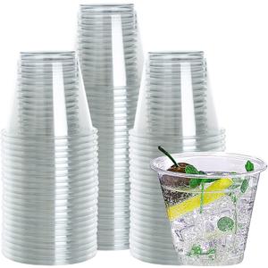 9 Oz Clear Plastic Cups Disposable Cups 9 Oz Plastic Cups, Crystal Clear PET Plastic Wine Glasses, Plastic Party Cups for Cold Drink Juice Water Cocktail Whisky Iced Coffee Tea, Clear Cup 9oz 50 Count