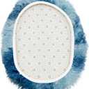 Soft Fluffy Toilet Seat Cover, Washable Absorbent Lid Cover, Adjustable Non Slip Backing for Most Bathroom Toilet Lids Tie-Dyed Dark Blue 17.7" x 19.7"