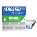 Aerostar 20x20x1 MERV 8 - 4 Count - High Efficiency Pleated HVAC, Furnace & Air Conditioner Filters - Removes Dust, Lint, Mold & Allergy-Causing Pollen
