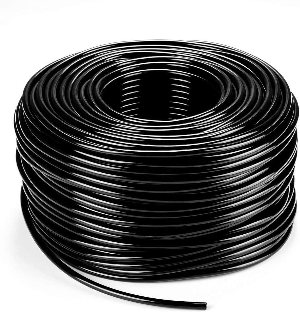 Bonviee 400ft 1/4 inch Drip Irrigation Tubing, Drip Irrigation Hose, Garden Watering Tube Line for Garden Watering System (Black)