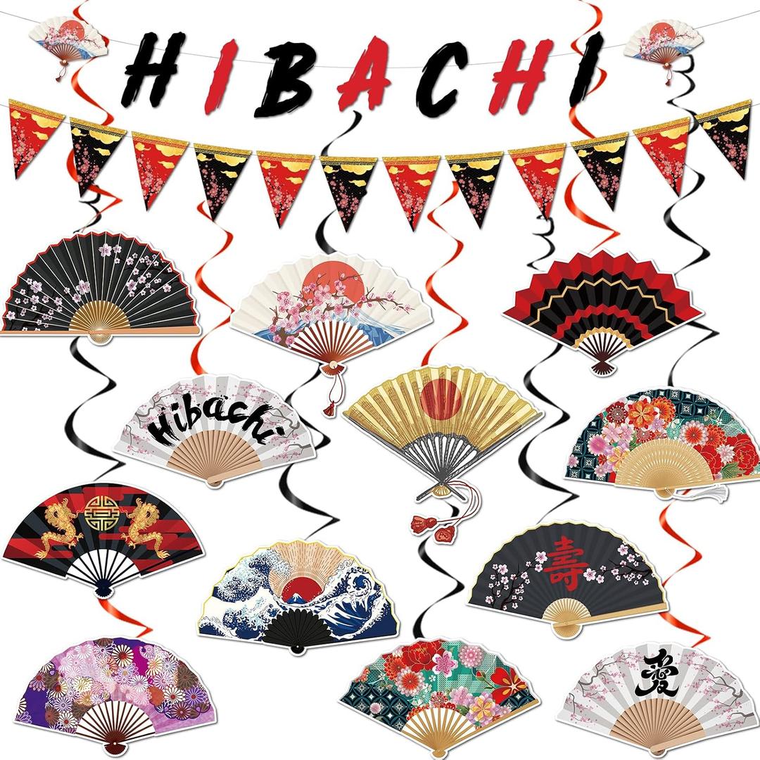 Hibachi Birthday Party Decorations - 14 Pcs Japanese Theme Decor