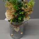 YJ Fake Flowers with Vase, Silk Roses Artificial Flowers in Vase, Faux Flower Plant Arrangement Suitable for Home Office Decoration, Dining Table Centerpiece(White)