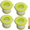 4 Pack Vacuum Filter Replacement Compatible with Ryobi ONE+ 18V Handheld Vacuum Models PCL700 PCL704 PCL705 Part # A32F05N A32HF00, Yellow