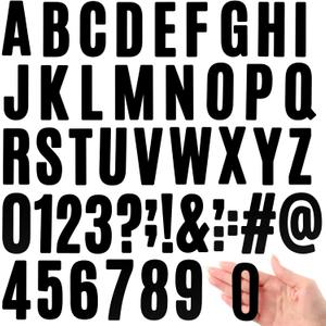 Qilery 32 Sheets 3 Inch Letter and Number Stickers Self Adhesive Vinyl Letters Alphabet Stickers Big Font Letters Number Tags for School Classroom Home Mailbox Decor (Black)