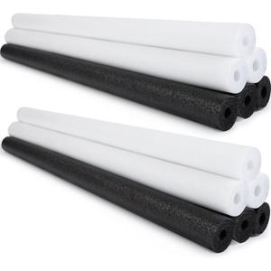 Hollowfly 12 Pcs Pool Noodles Bulk Foam Swimming Noodles Small Hollow Bright Foam Tube Pool Sticks for Craft Projects Adults Swimming Floating (40 x 1.6 Inches,Black&White)