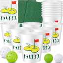 50 Pcs Golf Yard Game Set, Backyard Chipping Target Game with 12 Buckets 2 Hitting Mats 12 Balls 24 Cold Transfer Stickers, Outdoor Lawn Tailgate Games, Golf Gifts for Men Dad