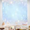 Bokeh Backdrop - 10x10ft Winter Wonderland Banner Snowflakes Sparkle Christmas Holiday Party Decoration Festive Photo Booth Blue White Violet Birthday Background(Not Real Glitter)
