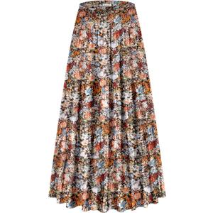 Women's Maxi Skirt with Pockets High Waisted Casual A-Line Pleated Long Skirts (XL)