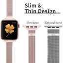 CTYBB for Apple Watch Band Series Ultra SE 8 7 6 5 4 3 2 1 38mm 40mm 41mm 42mm 44mm 45mm 49mm, Stainless Steel Slim & Thin Mesh Magnetic Clasp Strap Women and Girl Replacement Band for iWatch