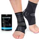 Lusenone Ankle Brace for Women & Men (Pair), Compression Ankle Sleeve- Best Ankle Support Socks for Plantar Fasciitis, Sprained Ankle, Achilles Tendonitis, Foot Pain Relief, Running,Sports, S