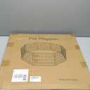 Dog Pen Pet Playpen Dog Fence Indoor Foldable Metal Wire Exercise Puppy Play Yard Pet Enclosure Indoor Outdoor 8 Panels 24 Inch with Bottom Pad/Top Cover (Black with Bottom pad)