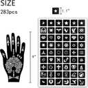 MCPINKY Henna Tattoo Stencil Kit - 283 Sheet Arabian Realistic Temporary Glitter Semi-Permanent Tattoos for Women & Girls