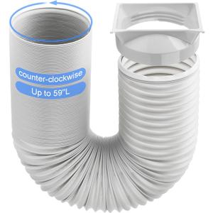 Portable Air Conditioner Hose Kit 5.9" Dia 59" Length Universal AC Hose with Adapter Flexible Exhaust Hose and AC Unit Tube Connector for Portable Air Conditioner Vent AA04