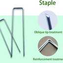 8 Inch Galvanized Steel Landscape Stakes - 50 Pack Heavy Duty U-Shaped Garden Stakes | Rust-Resistant Ground Anchors for Tent Windproof, Landscape Fabric, Lawn Camping, Outdoor DIY Projects