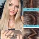 Straight 13x4 HD Lace Front Wig for Women, 26inch Heat Resistant Synthetic Hair Glueless Pre Plucked Straight Human Hair-Like Layered Wig with Realistic Scalp (Blonde with Dark Roots Color)